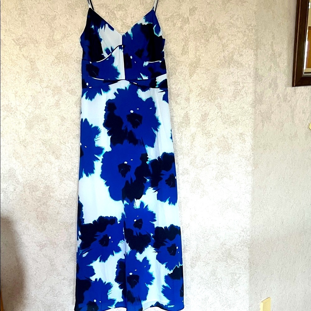 Banana Republic Vibrant Blue and White‎ Maxi Dress Size O Petite
